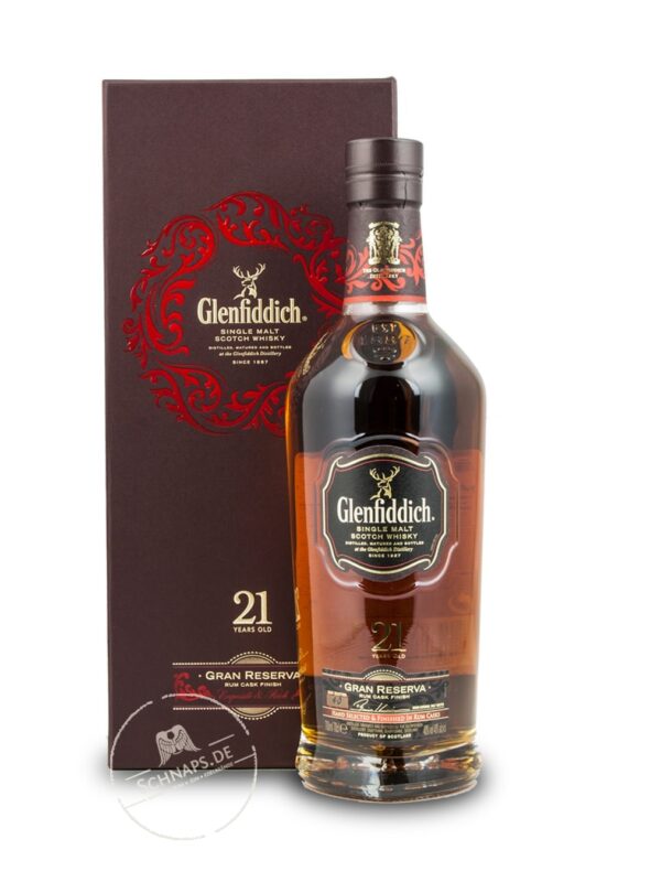 Produktabbildung Glenfiddich Whisky 21Y 40% 0,7L FL Box und Flasche